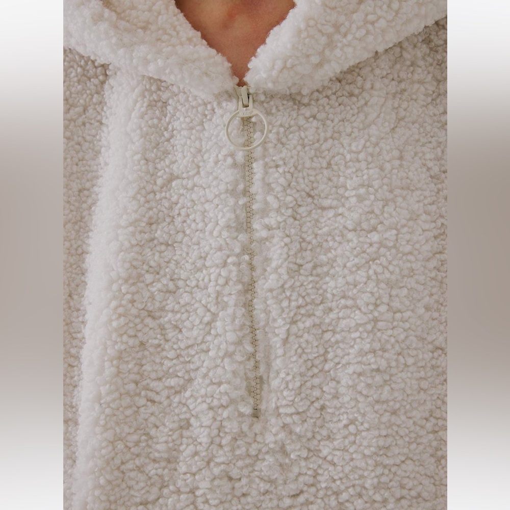 🎯NWOT Nap Pouch Pocket Fleece Hoodie Ivory Size Small - Picture 5 of 15